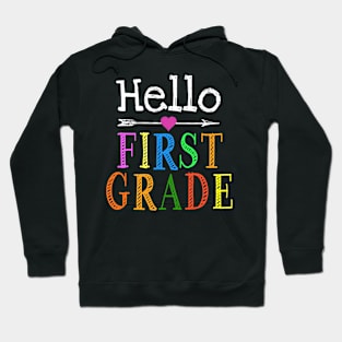 Hello 1st Grade First Day Of Back To School Teacher Student Hoodie